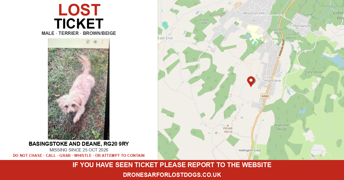 Lost: Ticket — Terrier | Drone SAR for Lost Dogs UK